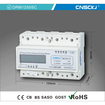 Medidor elétrico montado trifásico do trilho do RUÍDO com medidores elétricos de controle remoto de Modbus &amp; RS485